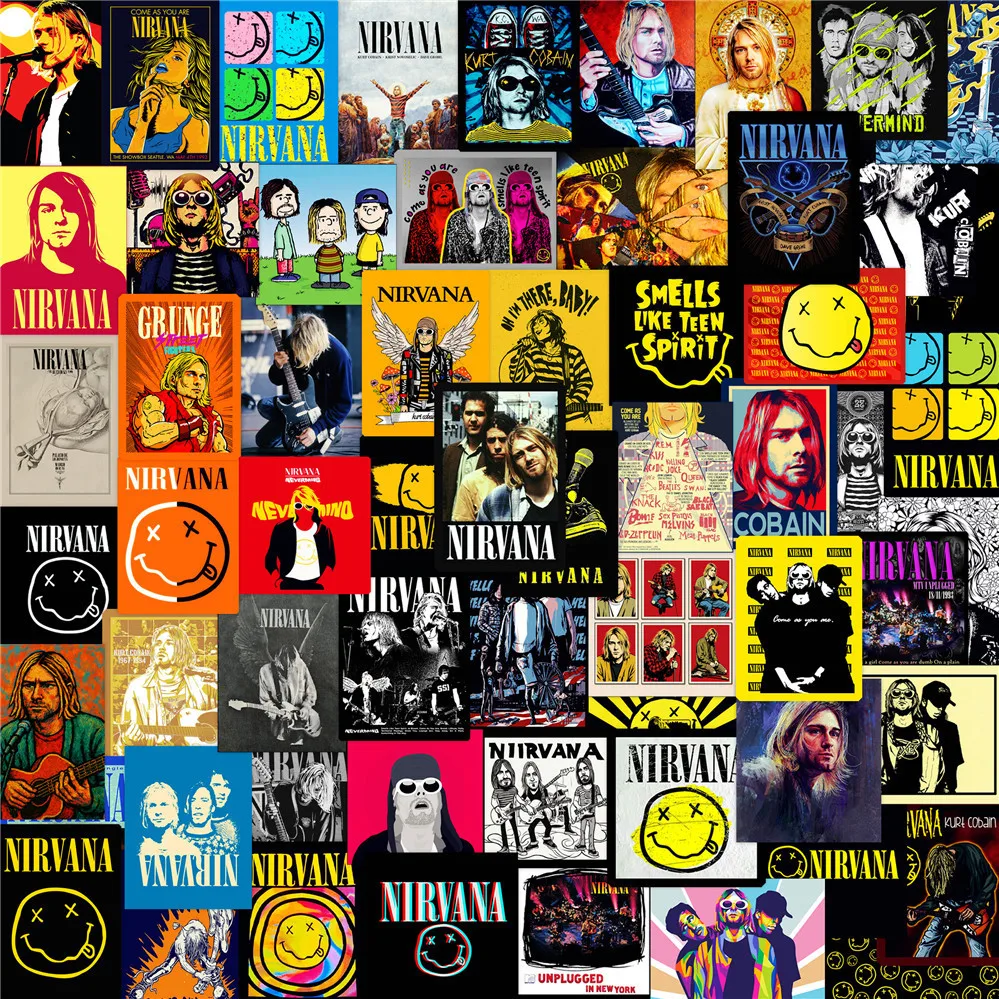 135 Pieces Nirvana Band S4 Rock Mini Stickers DIY Decor for Planners, Phones & Laptops RecordingYourLife Store