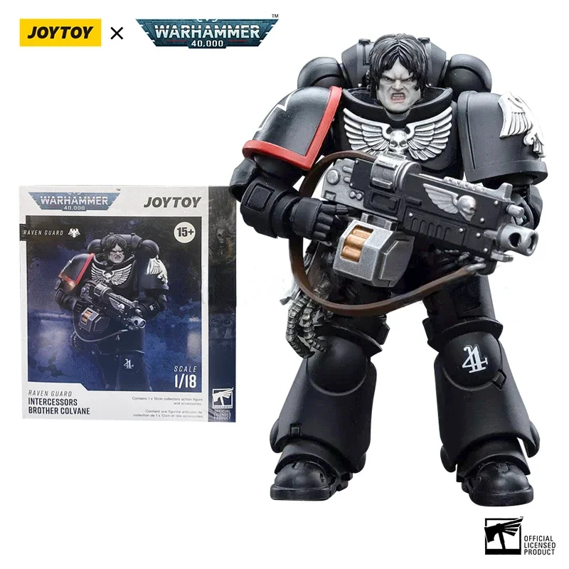 In Voorraad JOYTOY 1/18 Action Figure (4 Stuks/set) 40K Raven Guard Intercessor Anime Militaire Figuur