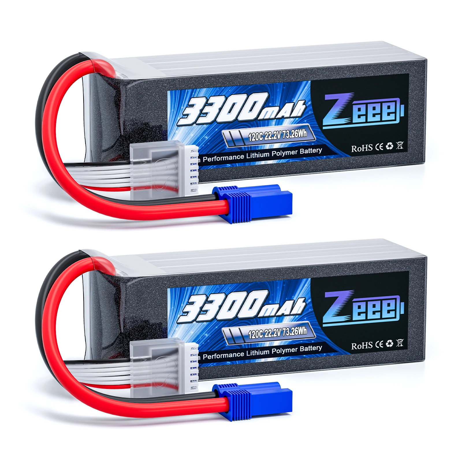 2 stücke Zeee 6S Lipo Batterie 3300 mAh 22,2 V 120C Softcase mit EC5 Stecker für RC Auto FPV Drone Lkw Tank RC Flugzeug Rennen Hobby Teile