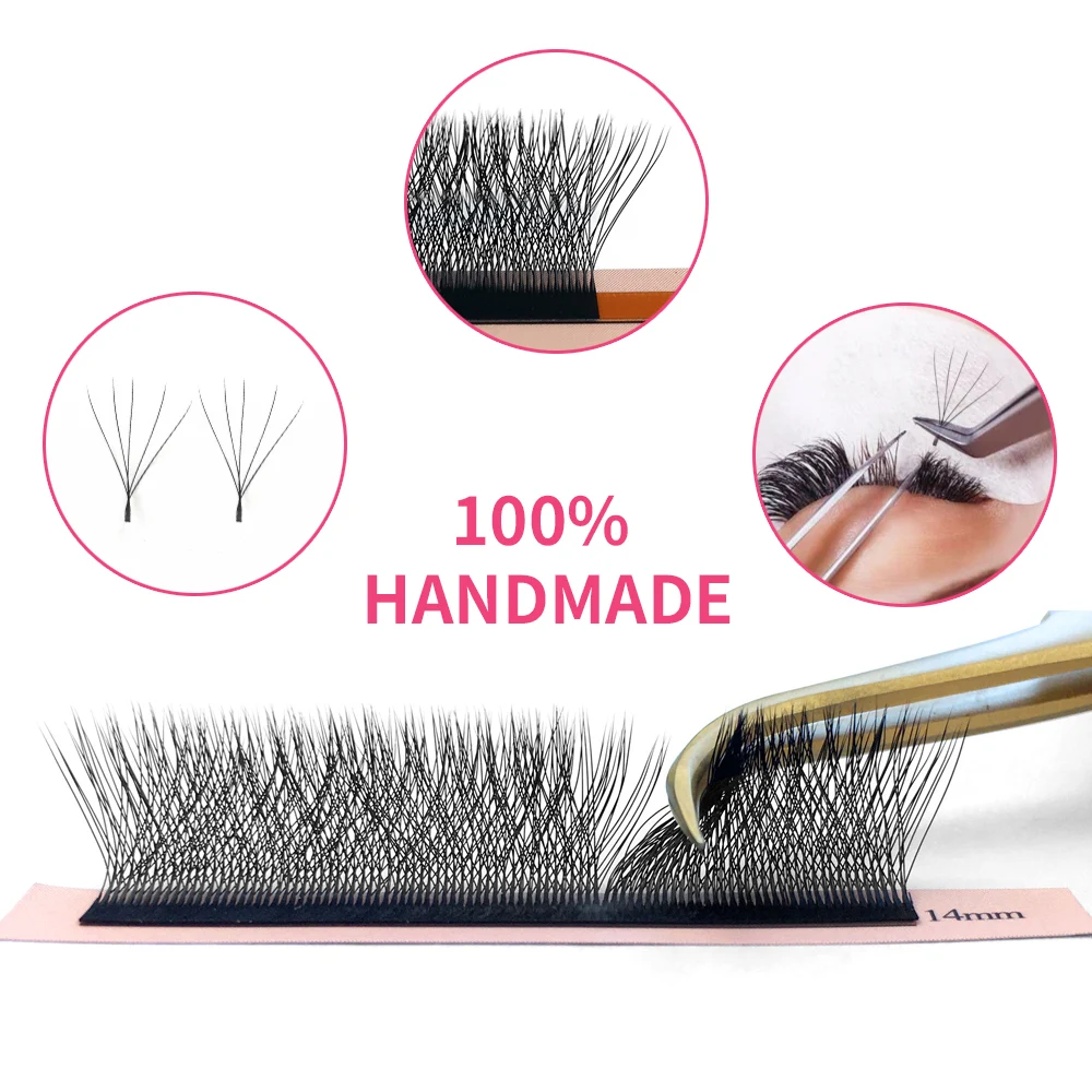 4D/5D/6D W Shape Eyelash Extension Super Soft Matte Black Lashes Premade Fans Russian Volume Mink Natural Lash Wholesale