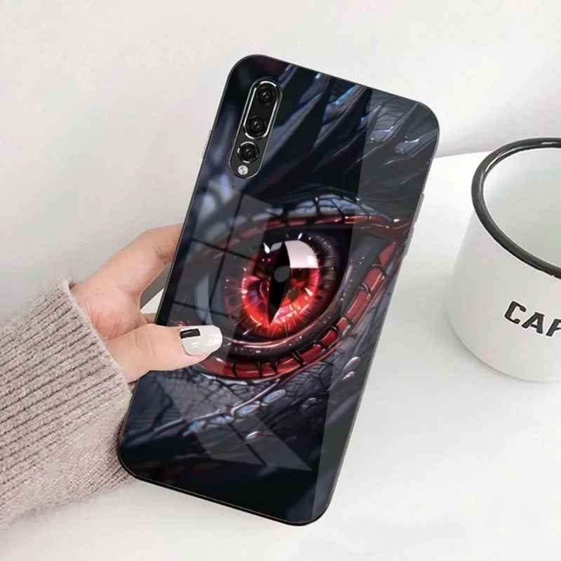 Dragon Eye Smart Phone Case for Huawei P50 P40 P30 P20 Pro Mate 40 30 20 Pro Nova 9 8 7 PC Glass Phone Cover Funda