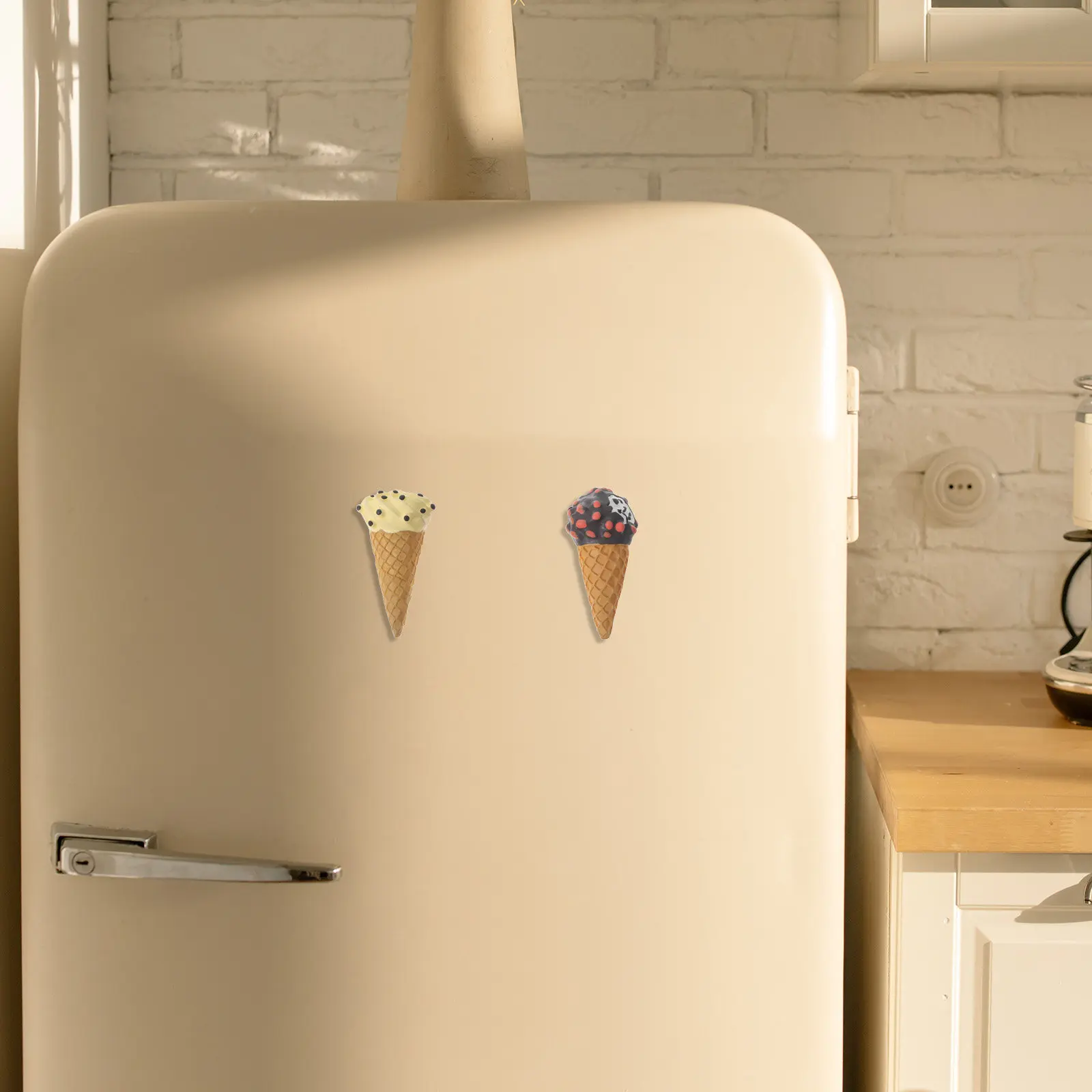 10Pcs Ice Cream Refrigerator Magnets Cute Colorful Stickers Fridge Decoration Magnetic Sticker Fridge Decor Accessories