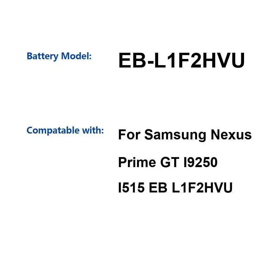 

1750 мАч для Samsung Nexus Prime GT I9250 I515, аккумулятор для мобильного телефона EB-L1F2HVU, высокая производительность