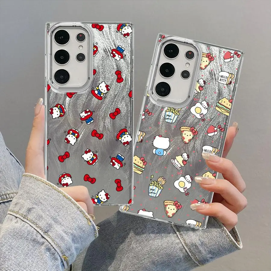 

Чехол для телефона Samsung Galaxy 25 Ultra S22 Plus S21+ S20 FE S23 S21 S24Ultra Cute Hello Kitty