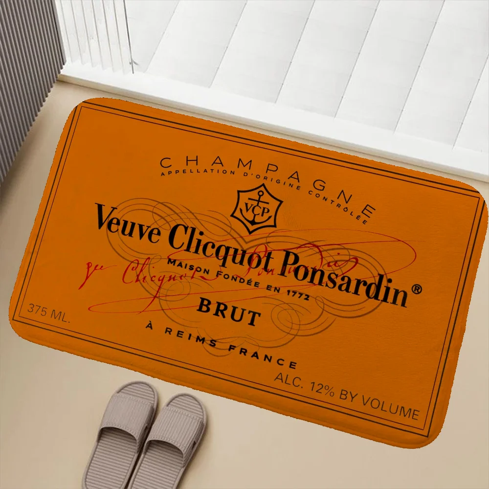 V-euve-clicquot Floor Mat for Kitchen Carpet Things for the Home Decoration Accessories Aesthetic Room Rug Bathroom Mats Rugs