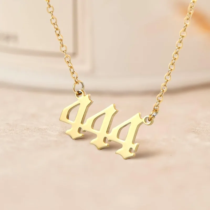 Angel Number Choker Necklace, Lucky number pendant, 18K gold plated , best jewelry gifts for girlfriends, wives, and daughters view 2