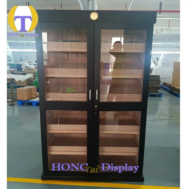 Custom.Customized Super High Quality Modern Luxury Design Cigar Display Humidor Showcase with Tempering Glass Doors