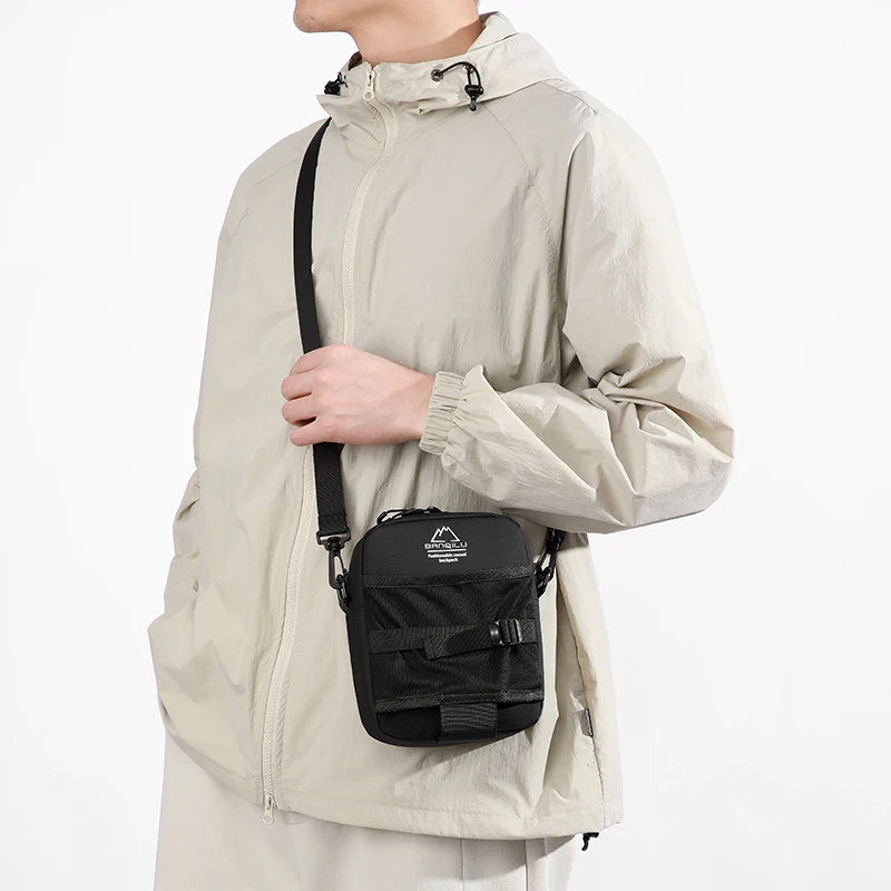 

Unisex Tactical Mini Crossbody Bag, Water-Resistant Utility Pouch with Webbing, Compact Shoulder Bag for Outdoor Use