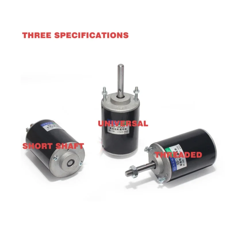 XD-3420 30W High Torque DC Motor 12V/24V Permanent Magnet Motor Mini DC Motor DIY Generator Motor CW/CCW with Bracket