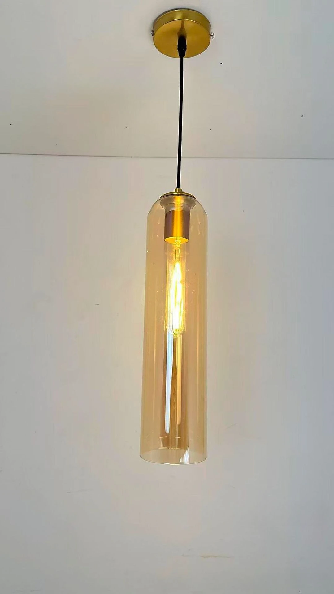 

Nordic Simple Restaurant Bar Counter Wrought Iron Lamps Personalized Design Long Glass Light Bedroom Bedside Small Chandelier