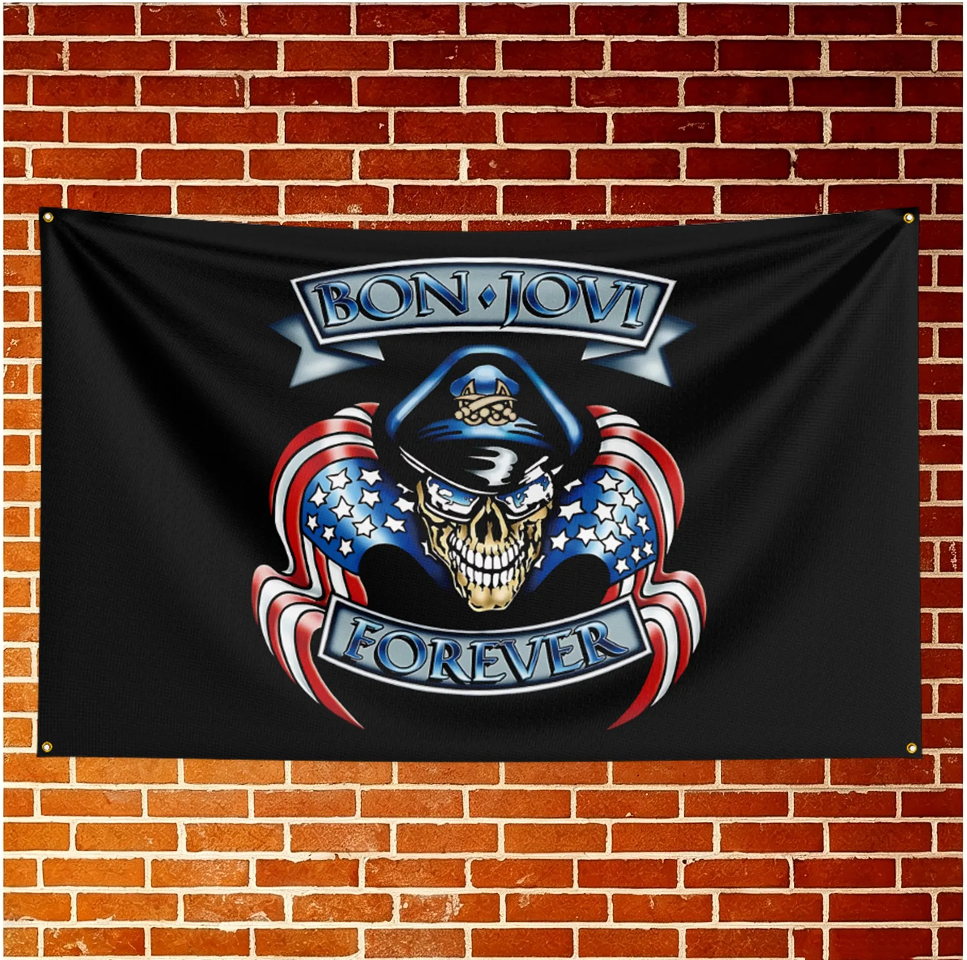 B-B-on J-Jovi Flag Banner For Fan Cave Watch Party Tailgate Gathering Indoor Outdoor Backyard Home Festival Ornament Supply