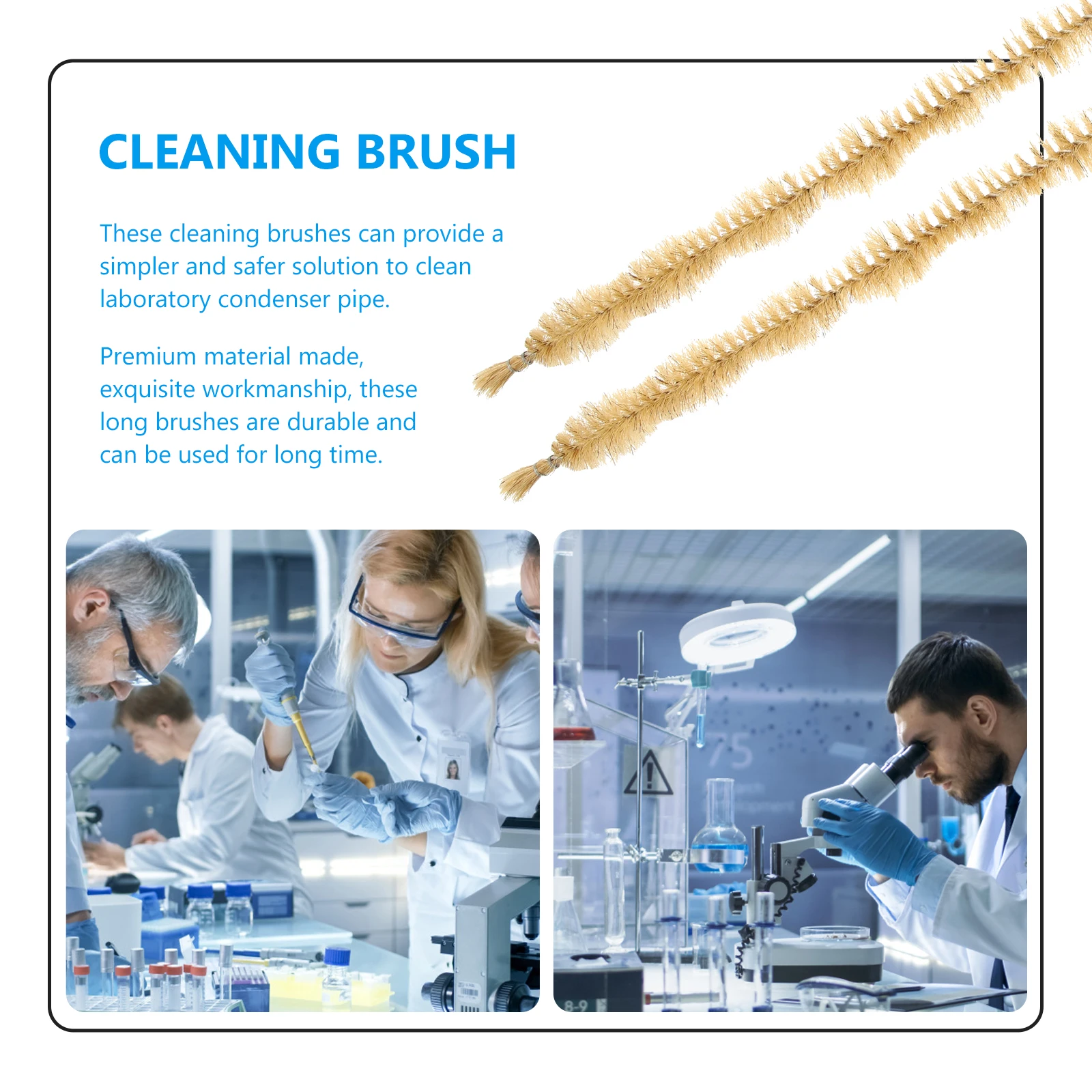 

2 Pcs Cleaning Brush Condenser Cleaner Tube Brushes Super Long Clearing Flask Stainless Steel Bottle Glass