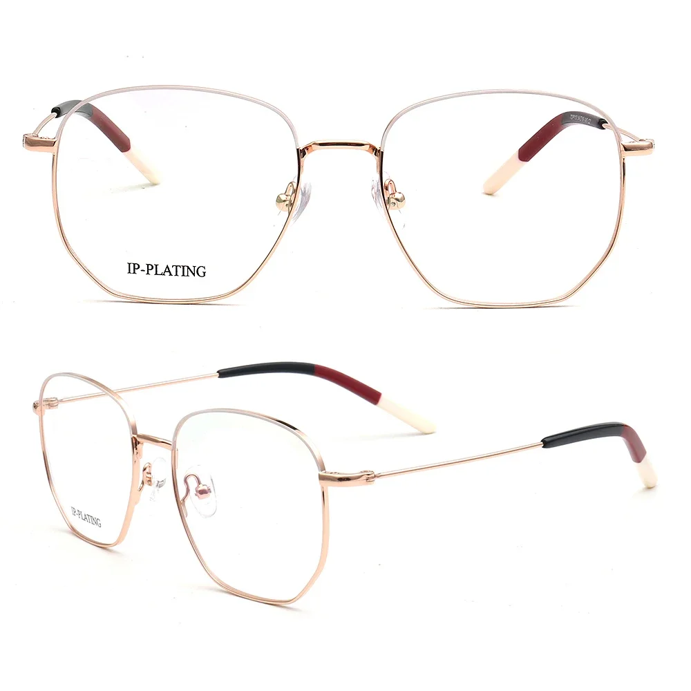 Modern Men Square Glasses Frames Women Metal Oversize Optical Eyeglasses Frames Light Spectacles Prescription Gold Black Eyewear