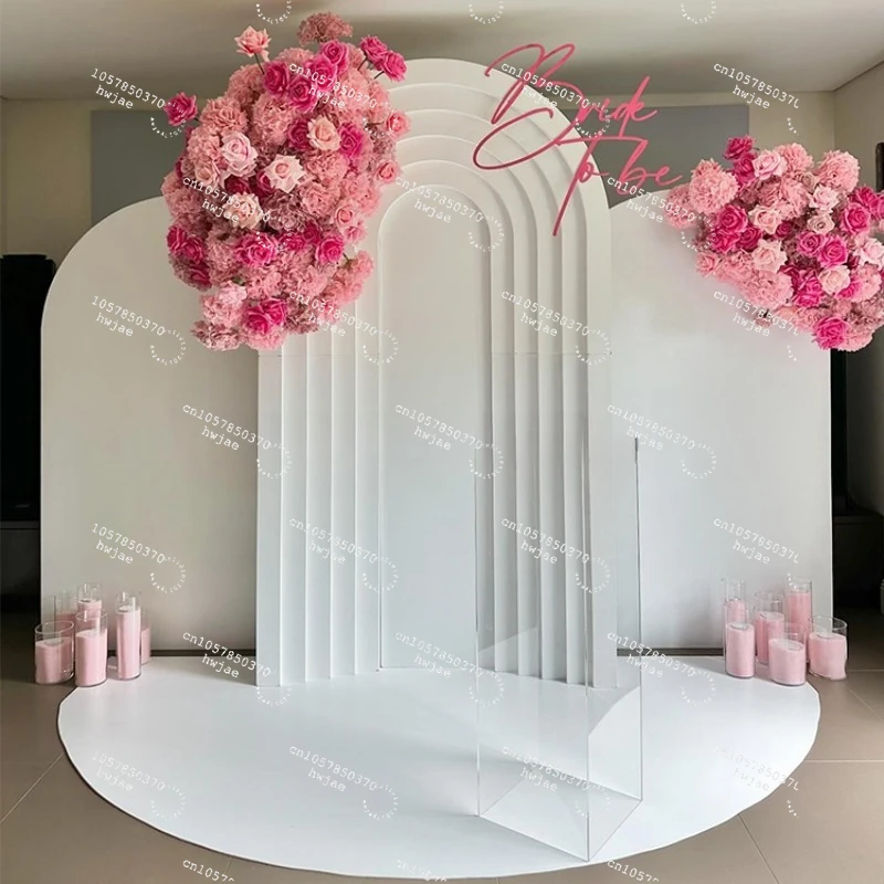 Wedding Events Children's Birthday Party Decoration Multi-layer White Acrylic Arch Background