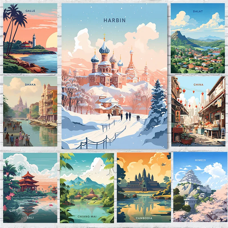 Angkor Wat Siem Riep كمبوديا السفر بالي اندونيسيا الشواطئ المشارك طباعة صور فنية للجدران قماش اللوحة غرفة ديكور المنزل هدية