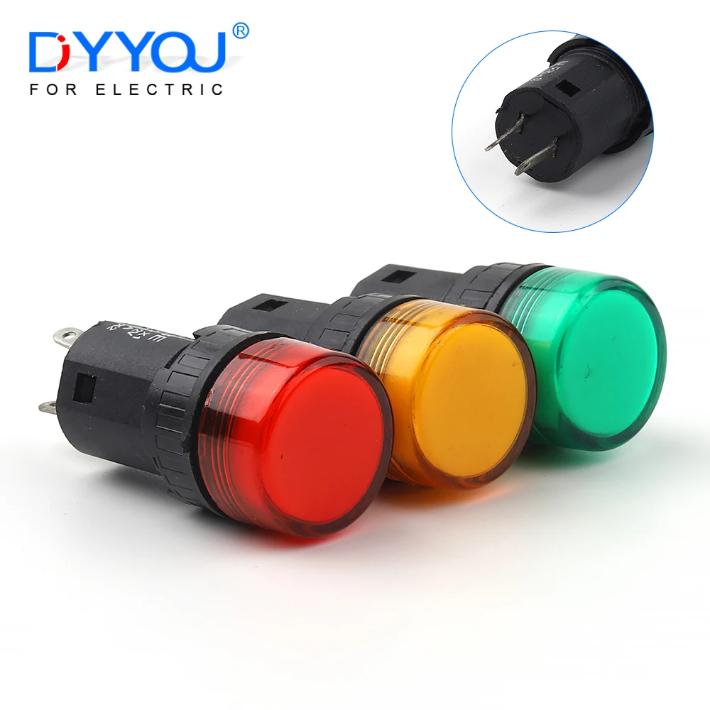 

1PCS AD16-16E Flash Signal Light Diameter 16MM 12V 24V 110V 220V 380V Colorful LED IndIcator Signal Light Red Green Yellow