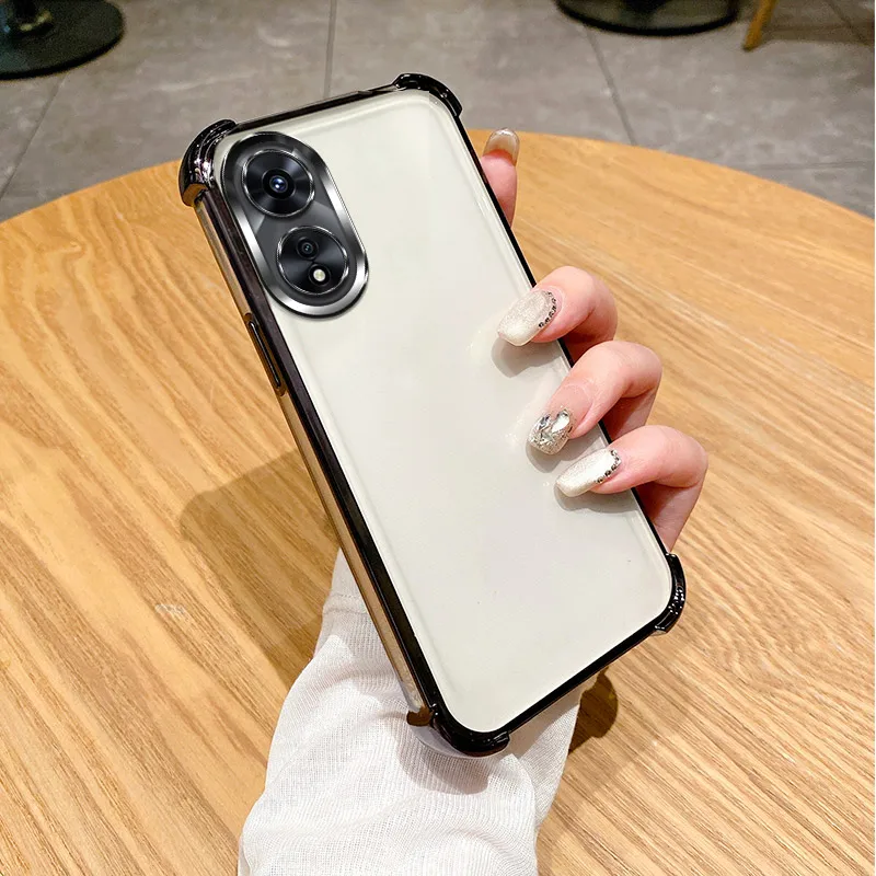 For Oppo A58 Case OPPO A78 Cover OPPO A58 4G A78 5G Phone Case A78 4G A58 5G Bumper Shockproof Protect Cover Clear electroplate