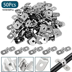 10-50Pcs Two Hole Strap U Bracket Stainless Steel M5 Rigid Pipe Strap Clamp Tube Strap Tension Clip for Fixing Pipe hose Cable