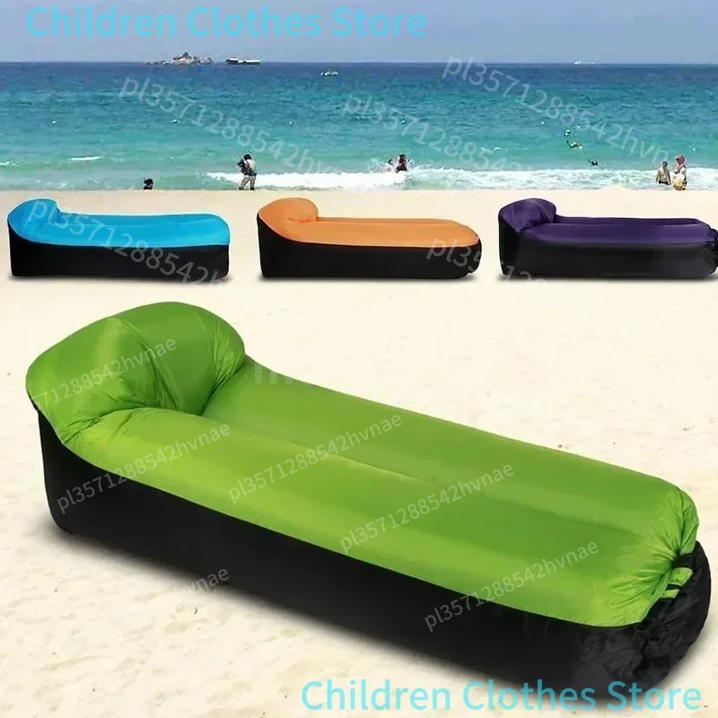 Aufblasbares Outdoor-Strandsofa, tragbares, faltbares Luftsofa, Gartenschlafsack, Bett aus Oxford-Gewebe, Campingmöbel, 180 x 70 cm