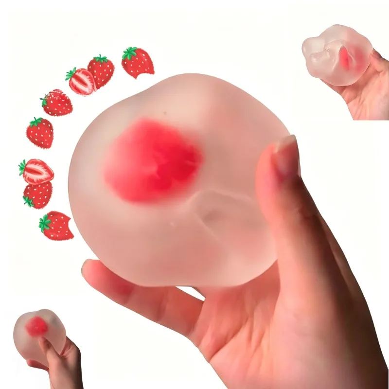 

6CM Strawberry Mochi Squishy Stress Relief Venting Toy Slow Rising Stress ReliefToy Squishy Toy Kawaii Fidget Toys Mochi Squishy