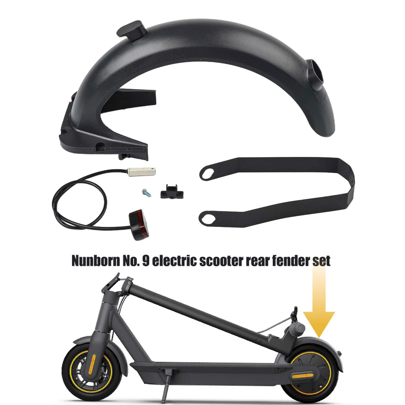 

Rear Mudguard and Taillight Bracket Kit for Ninebot Max G30 Keeps You Clean and Safe While Riding Your Electric Scooter