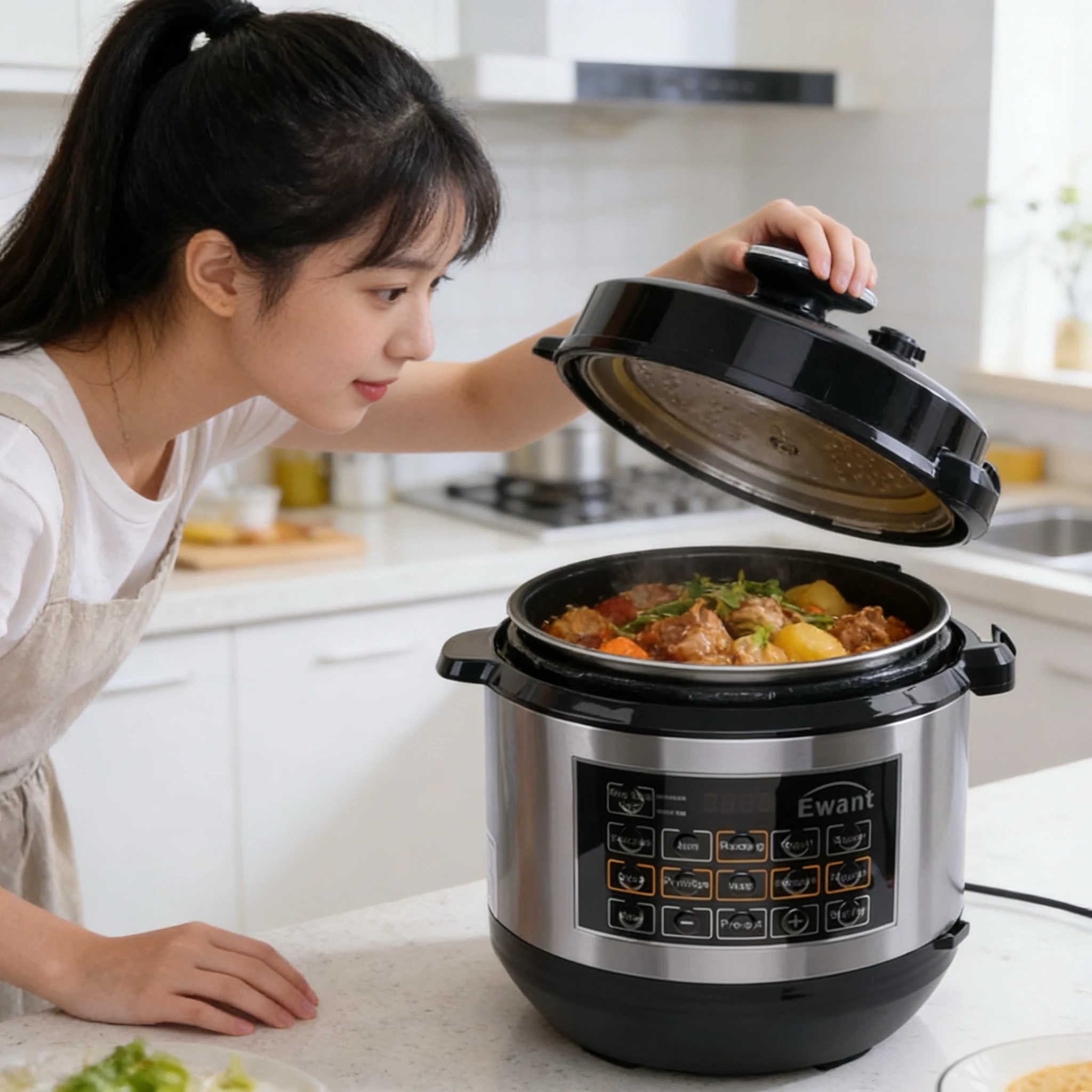 4L-5.1-6.0L Small Household Electric Pressure Cooker Multicooker LED Display Nonstick Coating Stainless Steel Intelligent
