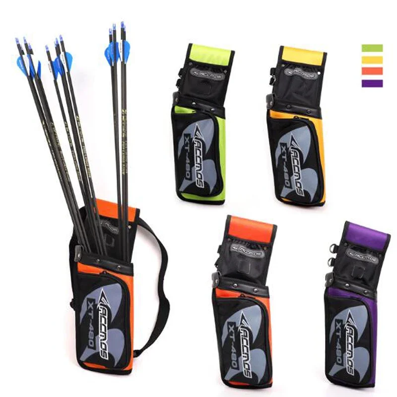 Archery Reverse Arrow Quiver Belt Right/Left hand Canvas Accessories Arrows Holder Bag with Adjustable Belt