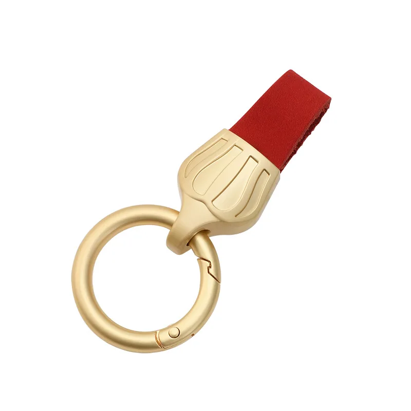 Crown Echtleder-Autoschlüsselanhänger, kreativer Luxus-Schlüsselanhänger für Herren und Damen, modischer Schlüsselanhänger aus Metall, langlebiger Anhänger, Schnallenkette, Zubehör, Geschenk – Detail 6