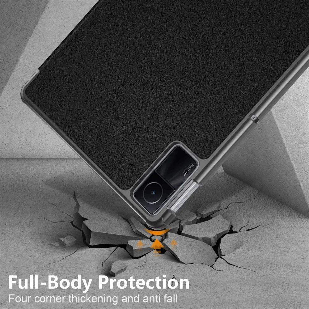 For Xiaomi Redmi Pad SE 11-inch 2023 / Pad SE 8.7-inch 2024 Flip-Style Smart Sleep/Wake Protective Case with Tri-Fold Stand