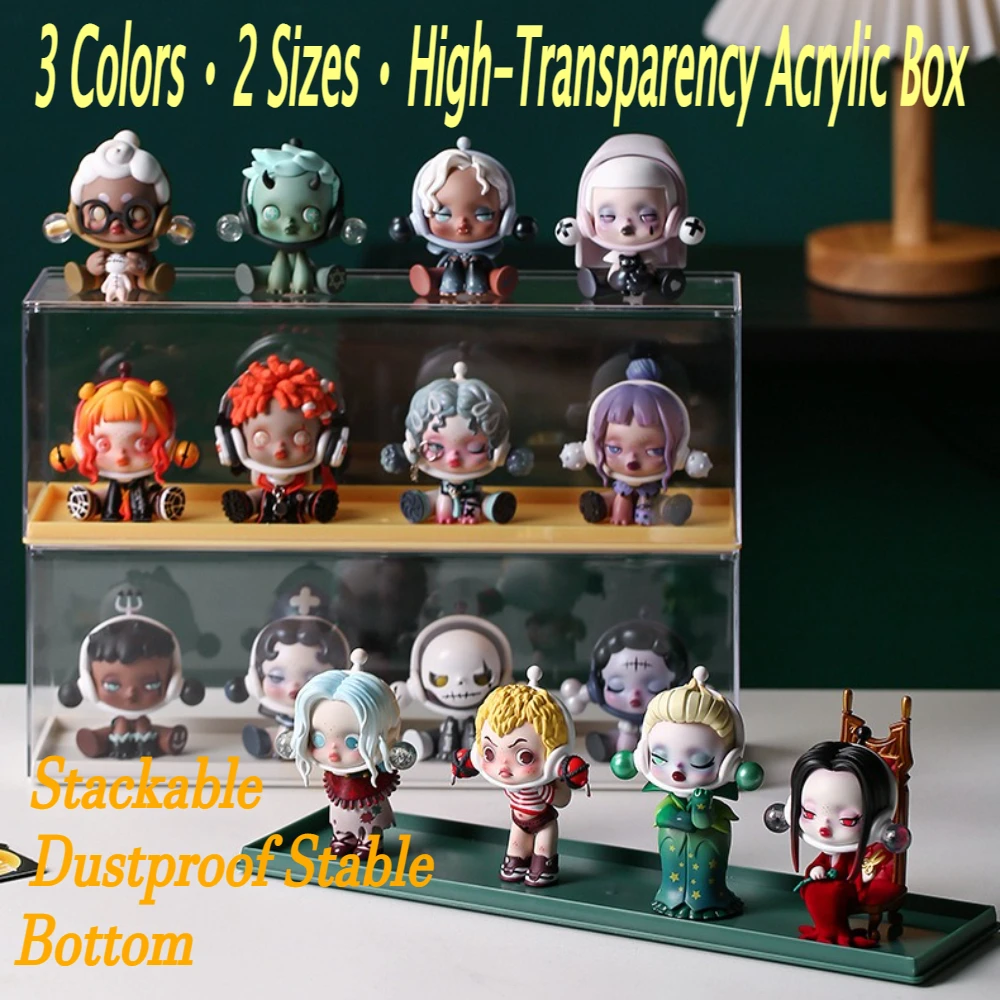 Acrylic Transparent Stackable Dustproof Display Rack for Popmart  Blind Box Action Figures Dolls Storage Organizer Hot Sale