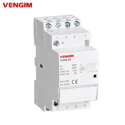 Din Rail Type AC Contactor 4P 25A AC220V Automatic Household Contactor 4NO 2NO2NC AC230V 50/60Hz