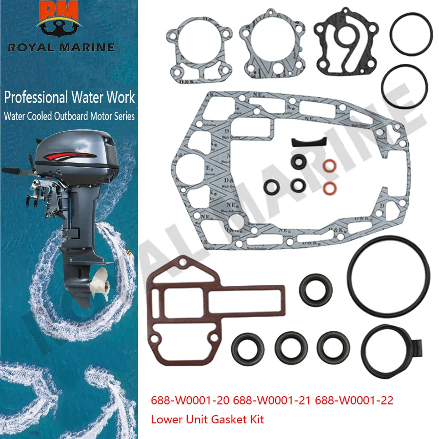 

688-W0001-20 688-W0001-21 688-W0001-22 Lower Unit Gasket Kit For Yamaha Outboard Engine 75-90HP 1999-2010 4 stroke (R157)