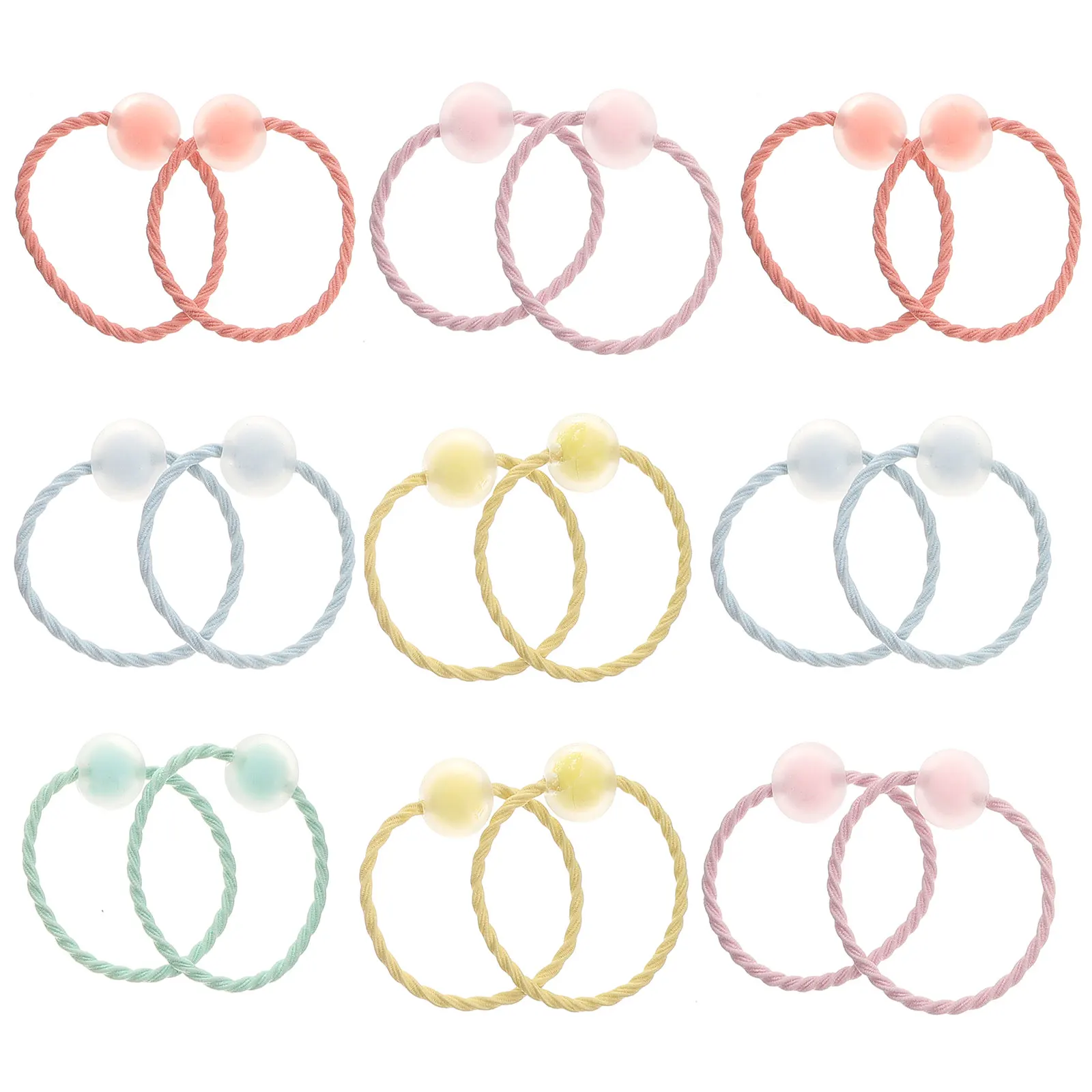 

20Pcs Elastic Hair Ties Clear Charm Plastic Ponytail Holders Stylish Lasting Bright Color Fashionable Decorative