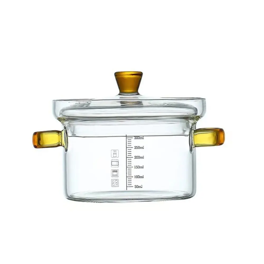 Cookware Glass Soup Pot Explosion-proof Mini Glass Stockpot Transparent Binaural Stovetop