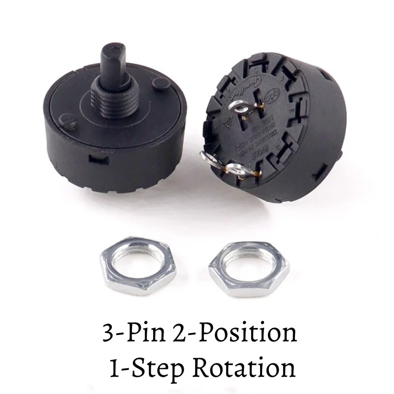 2pcs 14mm Round Rotary Switch 2/3/4/5/6/7/8-Position Multi-Stage Selector Knob for Tea Kettle Juicer Blender Power