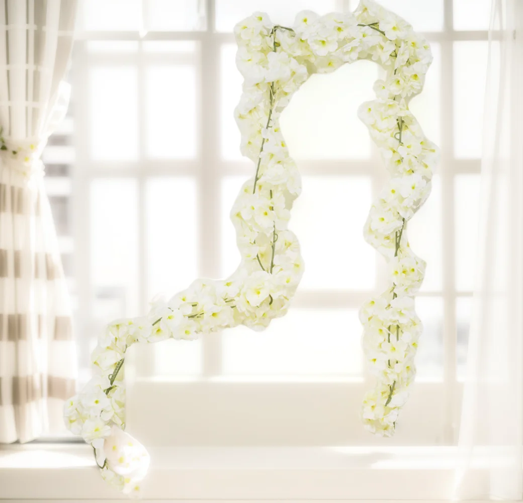 175cm Artificial Flowers Cherry Blossom Sakura Garland Wedding Arch Silk Fake Plants Vine Garden Backdrop Party  Decoration