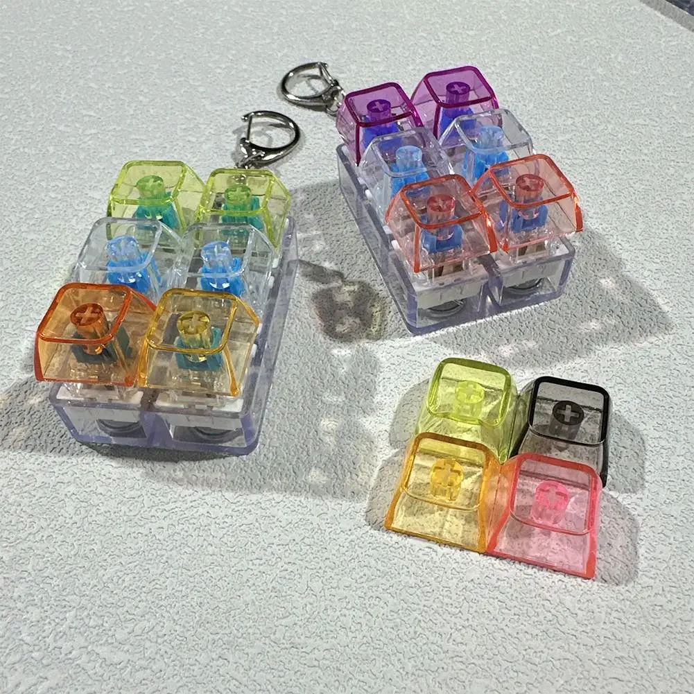 Mechanical Keyboard Clicker Fidget Toy Keycap Switch Tester Anxiety Relief Portable Desk Keychain Gadget
