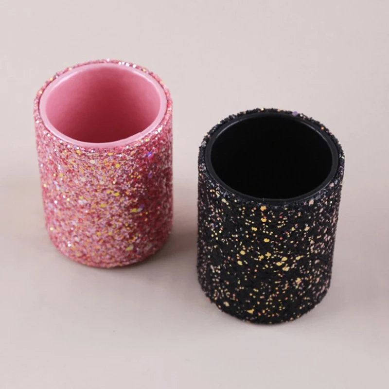 Sparkling Makeup Brush Bucket Cosmetic Storage Pen Box Pencil Vase Comb Lipstick Brush Container Home Storage Box For Desktop