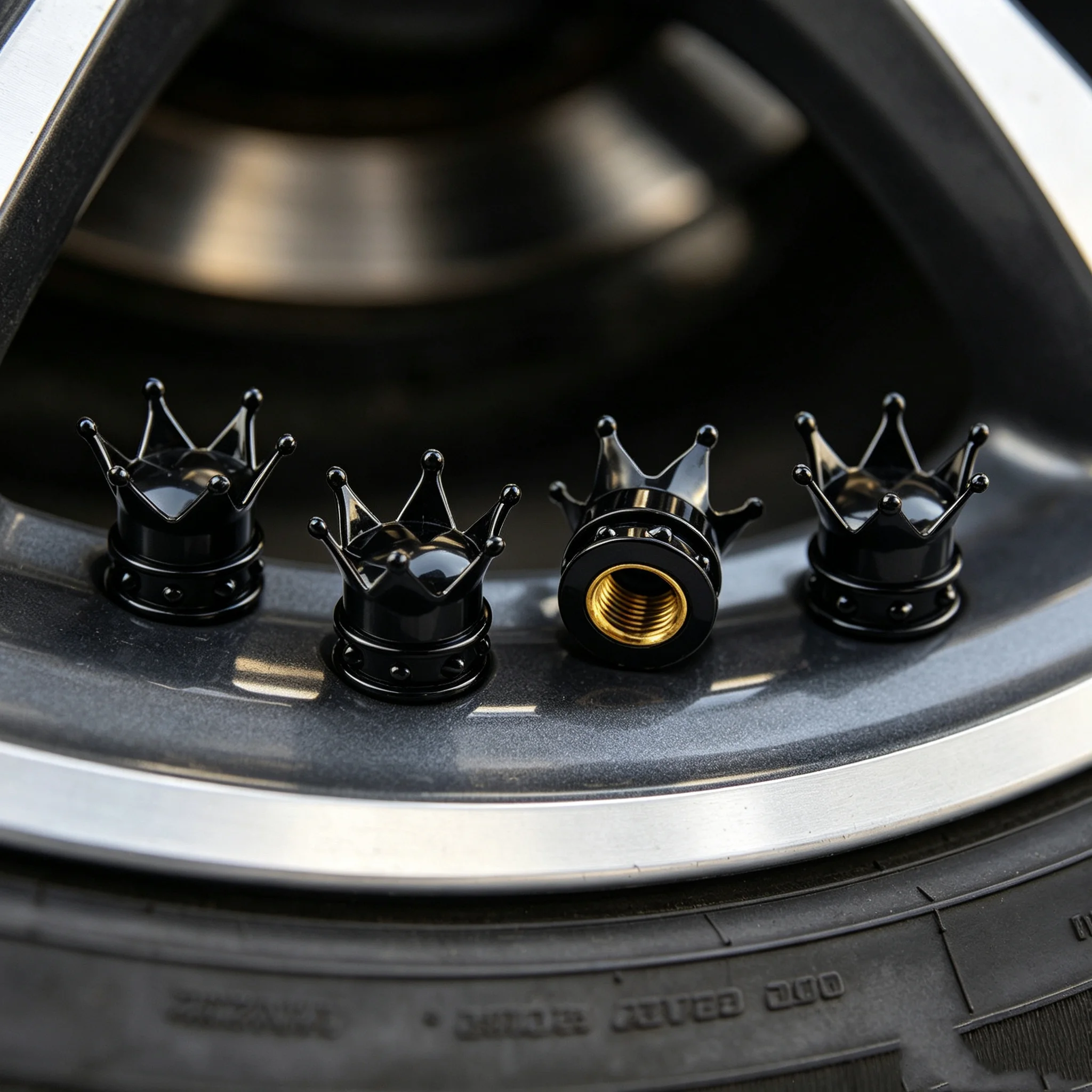 12/6 Pieces in Random Colors, Crown-Shaped Valve Caps, Metal Car Tire Valve Core Covers, Personalized Universal Car, Motorcycle, Electric Vehicle Wheel Hub Dust-Proof and Rust-Proof Valve Protection Covers, Trendy High-Appearance Car Modification Decoration Accessories