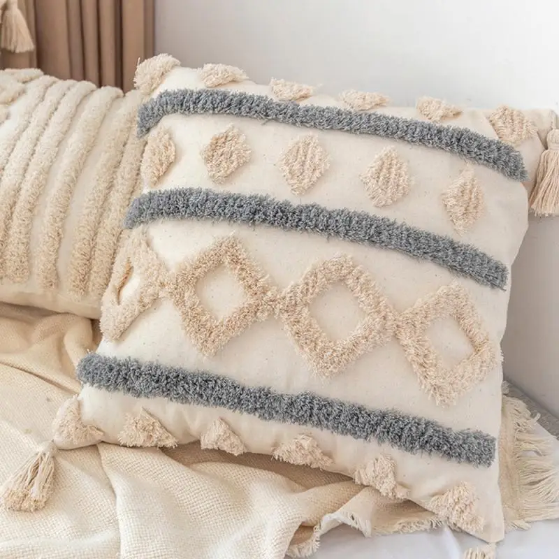 2 Stück Bohemian-Stil Ethno-Jacquard Kissenbezüge 45x45cm Sie können 2 Kissenbezüge auswählen oder sie zufällig erhalten. – Detail 3