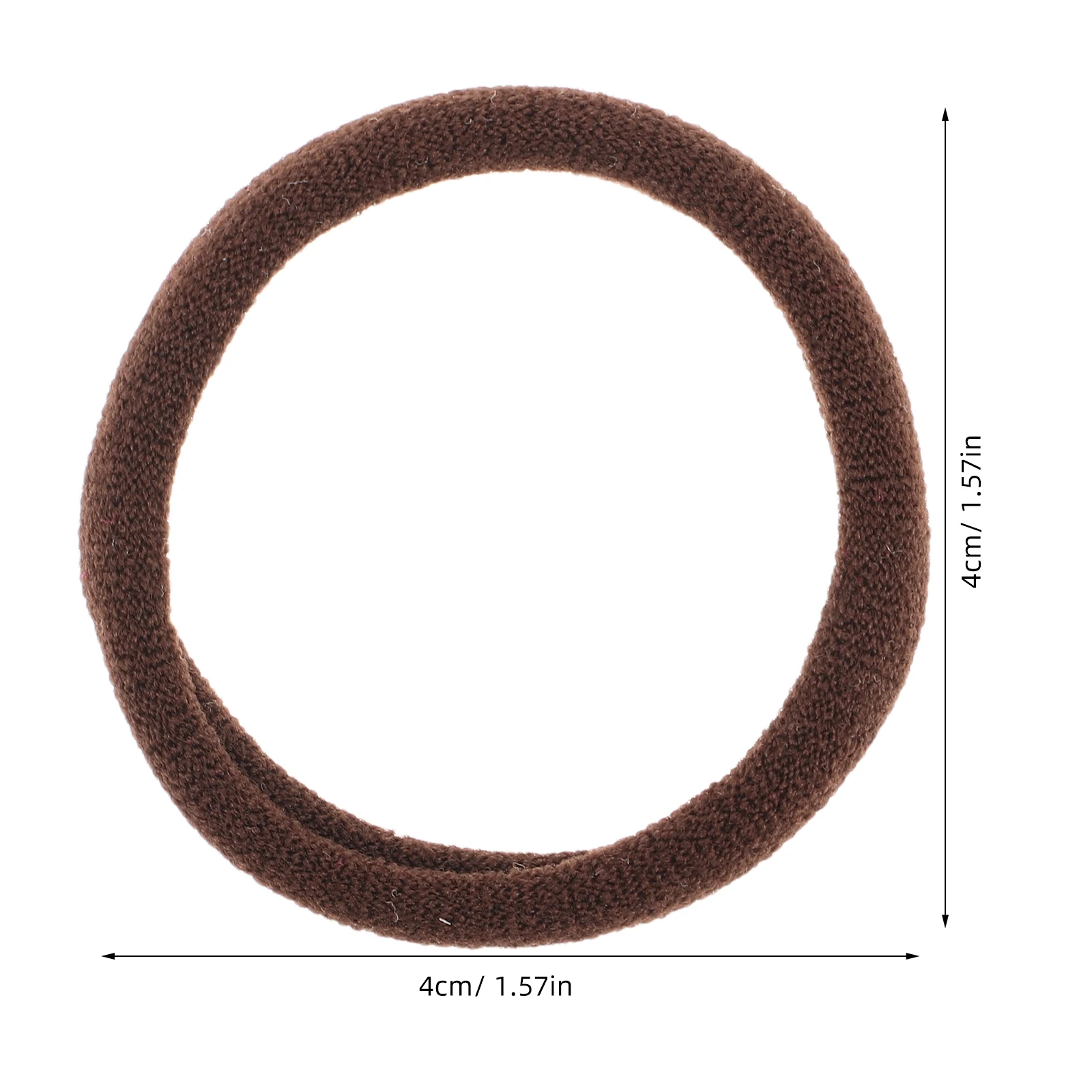 

100Pcs Seamless Elastic Hair Ties Soft Stretchy Bands 4cm Diameter Deep Coffee Ponytail Holders for Women Girls Hair Accessories