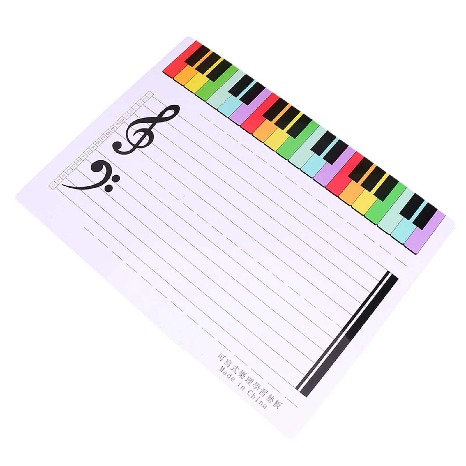 Stave Board Staff Whiteboard Dry Erase Boards for Desk Erasable Plastic Note Student