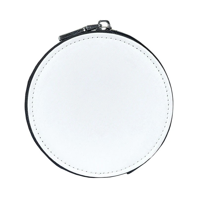 5pcs Coin Purses Subliamtion  DIY White Double Blank  Sided Round Shaped  Ear Holder Short  Wallet
