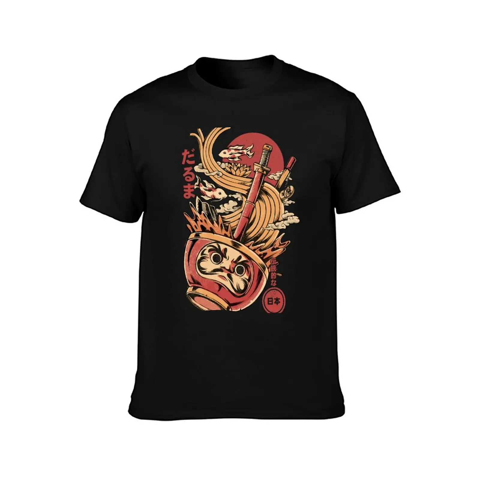 Daruma's Ramen T-Shirt Basic Short Sleeve Cotton Blend T-Shirt
