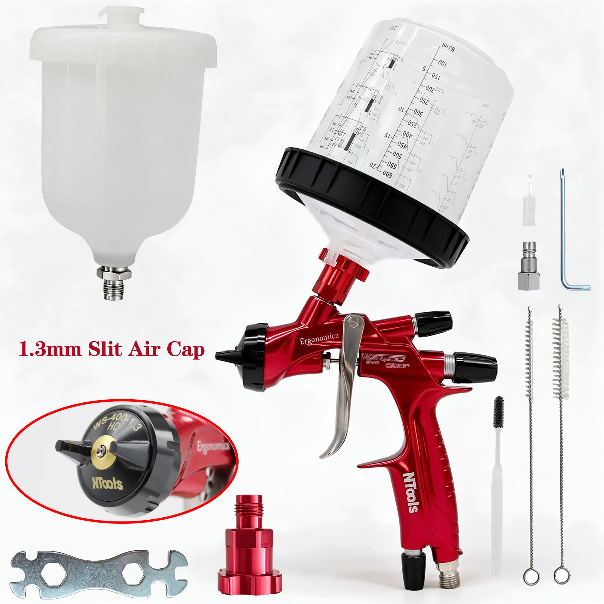 WS4001.3mm Pneumatic Spray Gun High Atomization HVLP /HD Paint Sprayer for Automotive Sheet Metal Painting Furniture Varnish