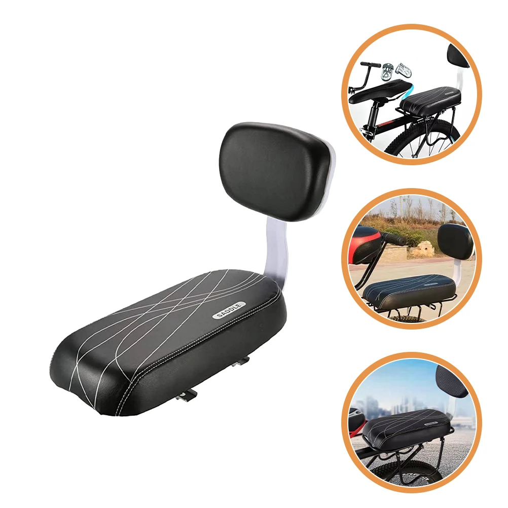 Kids Bikes Bicycle Saddle Rear Cushion The Child Seats with Backrest Black for - Image 3