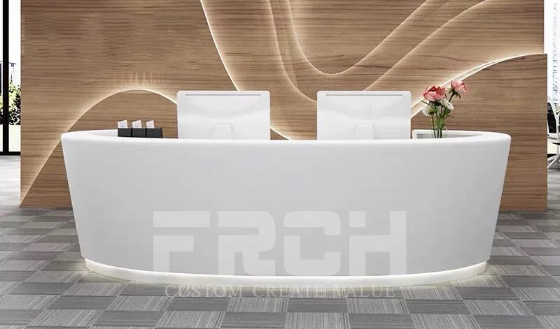 Comptoir de réception d'hôtel de salon de conception moderne comptoir de service rond réception de réception de bureau