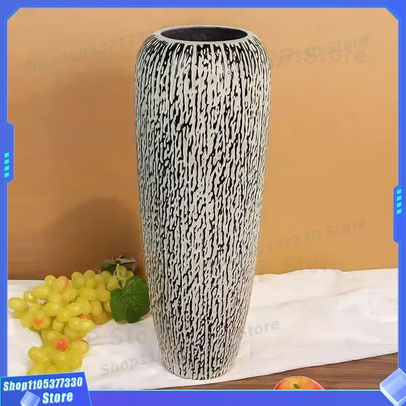 Large Retro Ceramic Floor Vase Oversized Home Decor Piece Modern Living Room Decoration Artistic Pottery Container for
