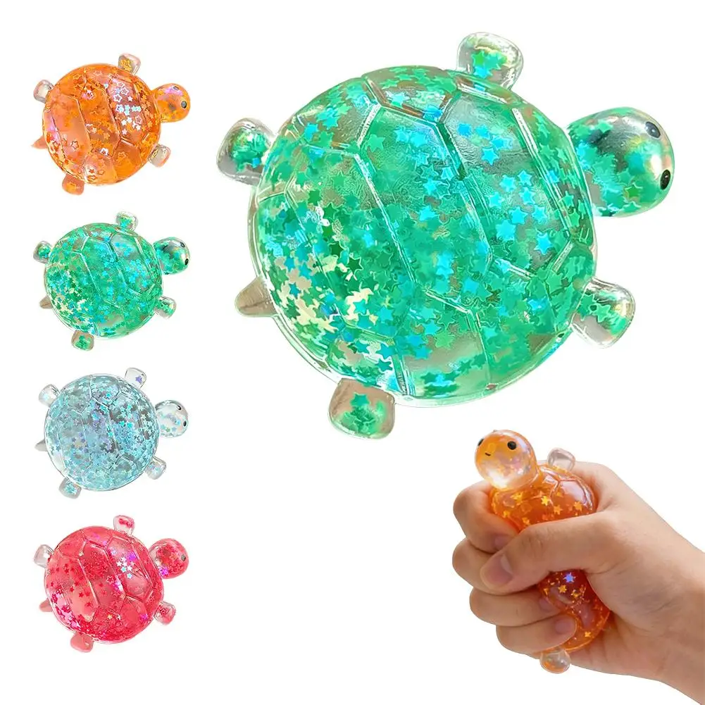 Stressabbauendes Spielzeug Schildkröte TPR Stressball, 7cm Tragbares Niedliches Meeresschildkröten-Spielzeug für Angstlinderung und Konzentration, Mehrfarbig – Detail 16