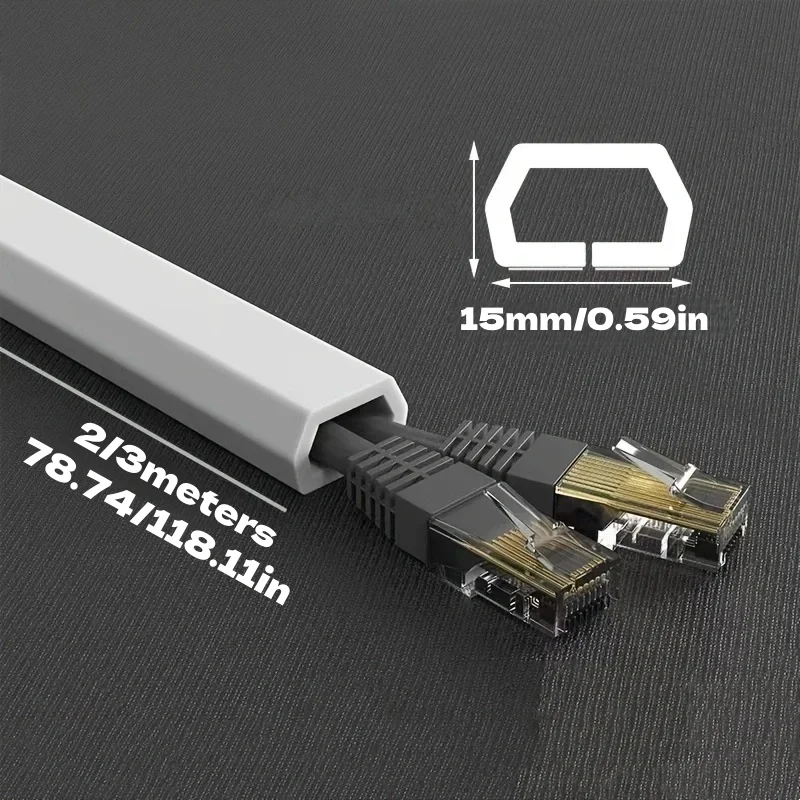 1PC 2m/3meters self-adhesive PVC cable conduit - flexible and durable cable protection cover, easy to clean, used for househo